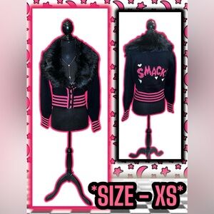 NWT: Unique Vintage X Betty & Veronica -  Black & Pink Smack Cardigan (XS)